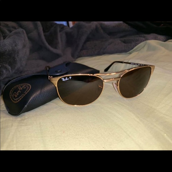 Gold Ray-Ban sunglasses